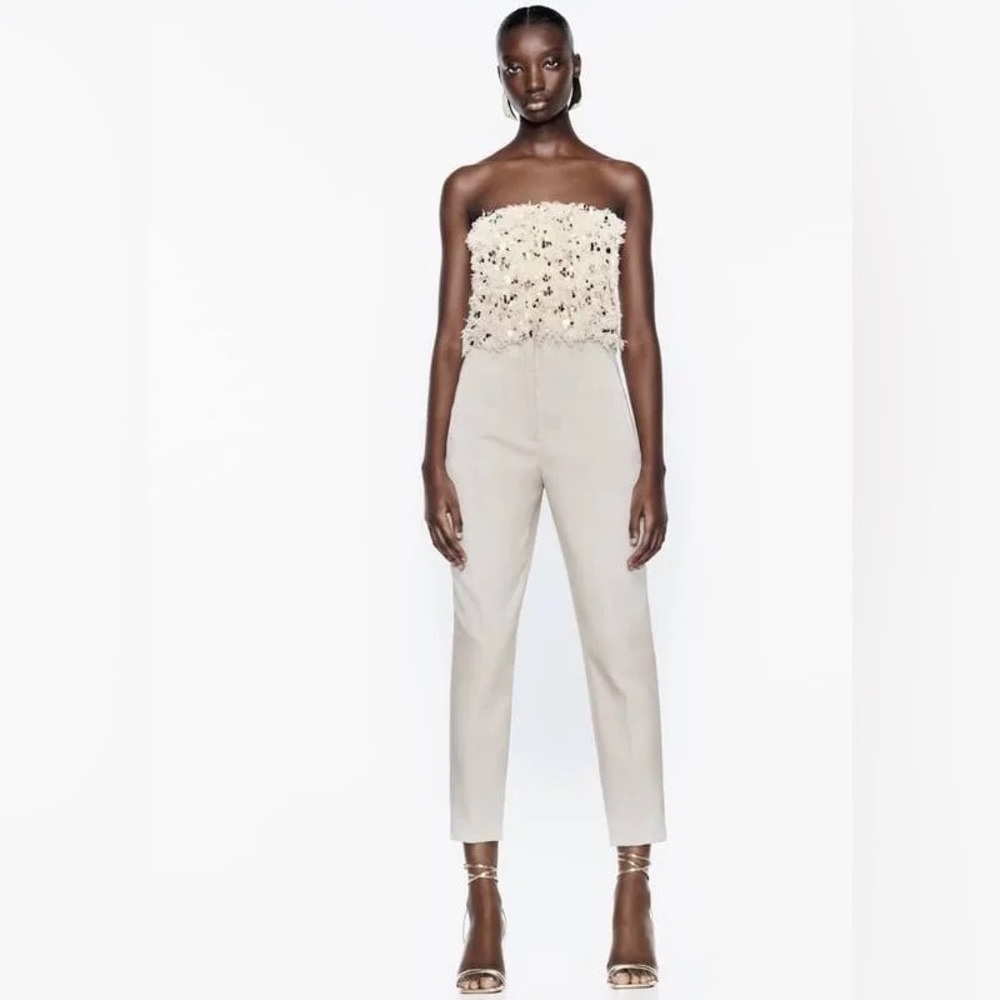 Zara | M | White | Zara Pants With High Waist